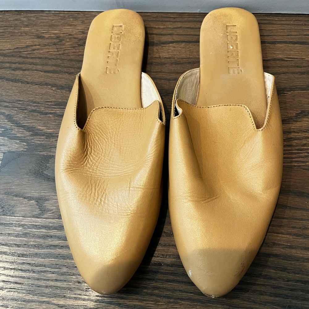 Women's Tan Leather Mules